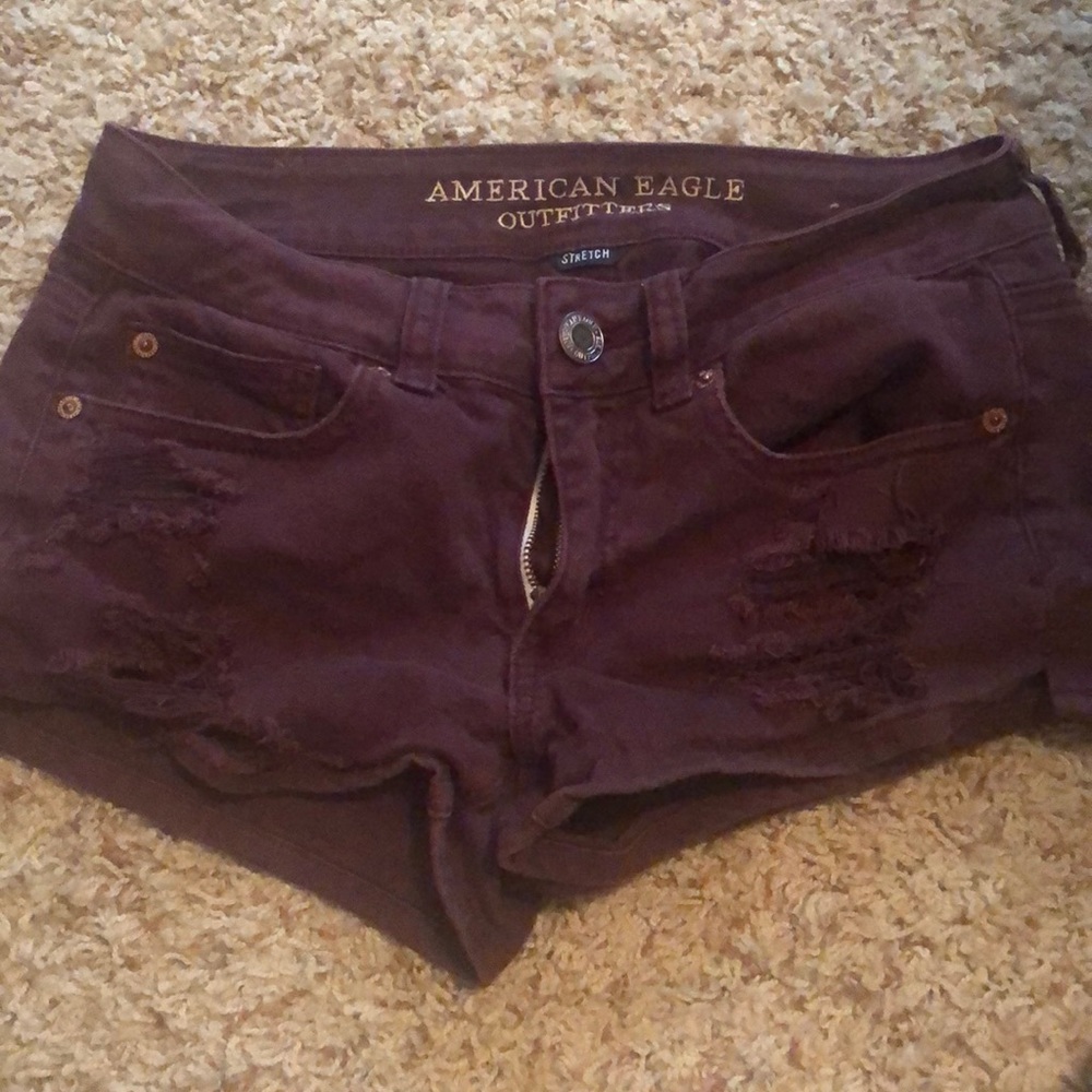 Burgundy American Eagle shorts